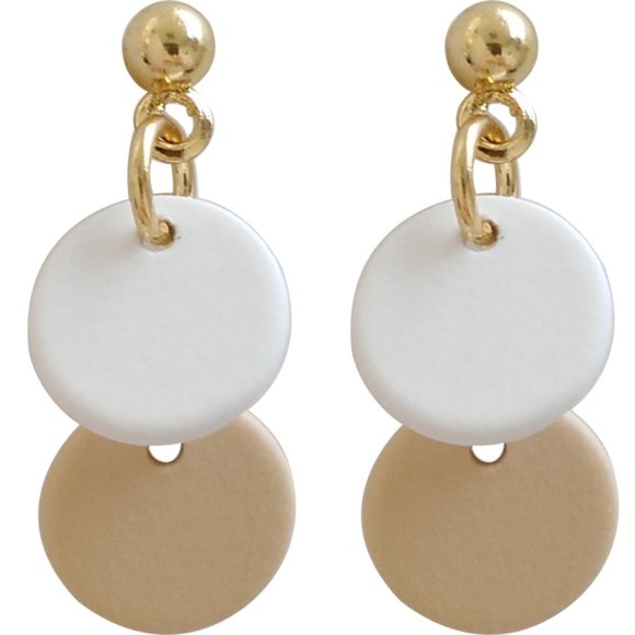 Duo Circles Drop Earrings - Picture 7 of 11